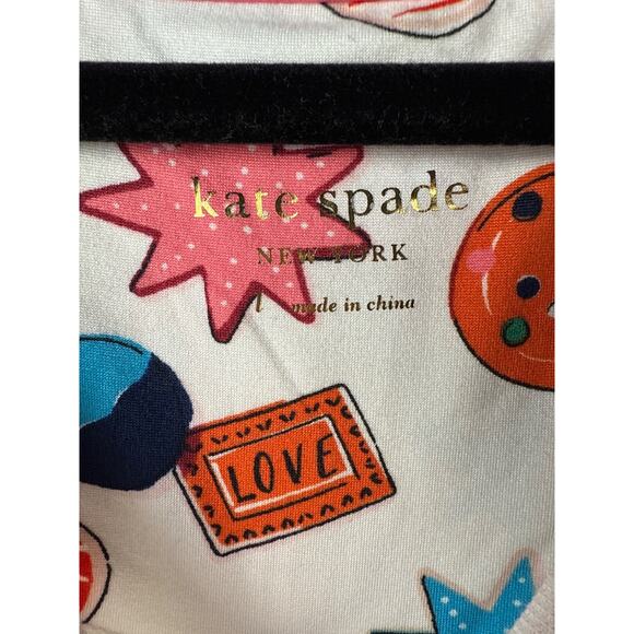 Kate Spade Pajama Set Joggers Womens Large Holiday Spirit Print Brushed Jersey - Picture 8 of 11